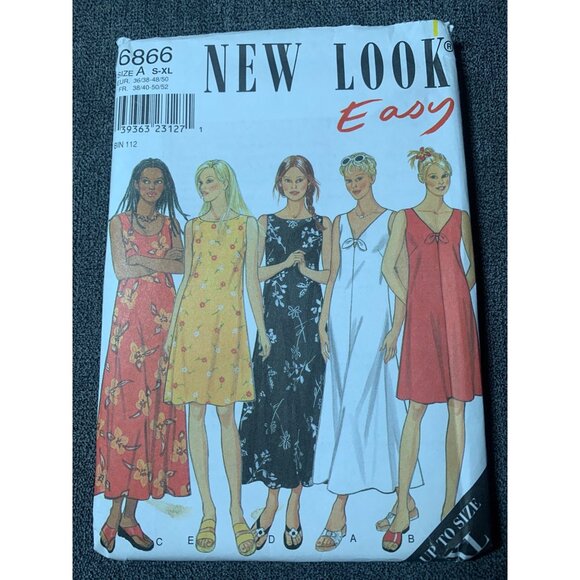New Look Misses Dress Sewing Pattern sz 10-24 6866 - uncut - Picture 1 of 4